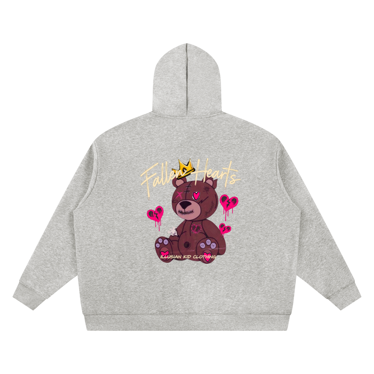 Fallen Hearts, Unisex Oversized Fleece Chunky-Zip Hoodie