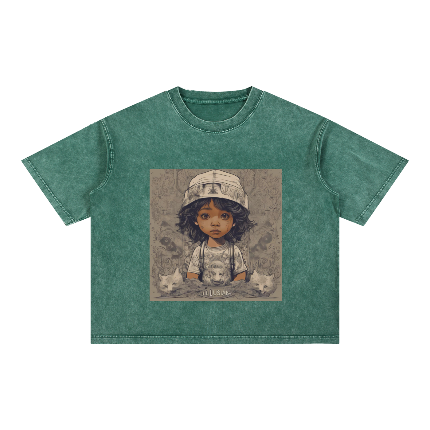 Dreamer, Illusian Kid Mineral Wash Boxy Cotton T-Shirt