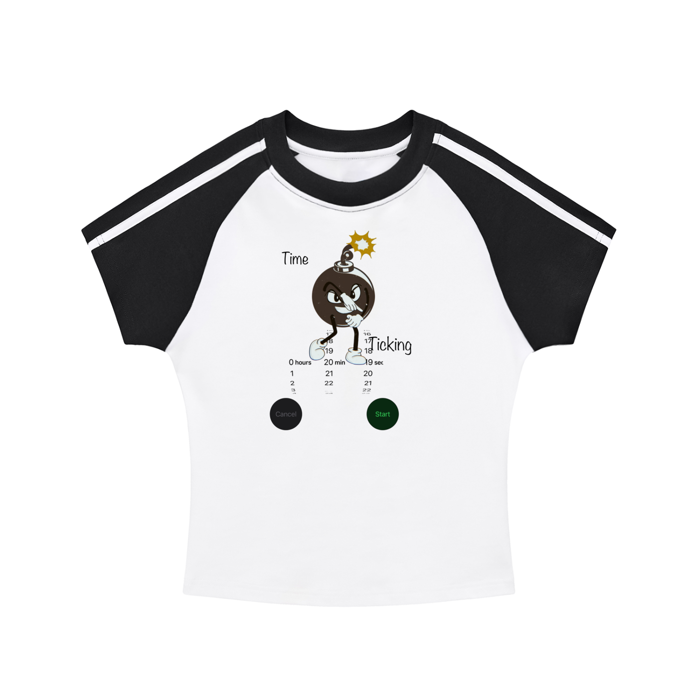 Time Ticking Stripes Women's Bodycon Raglan  Sleeve T-Shirt