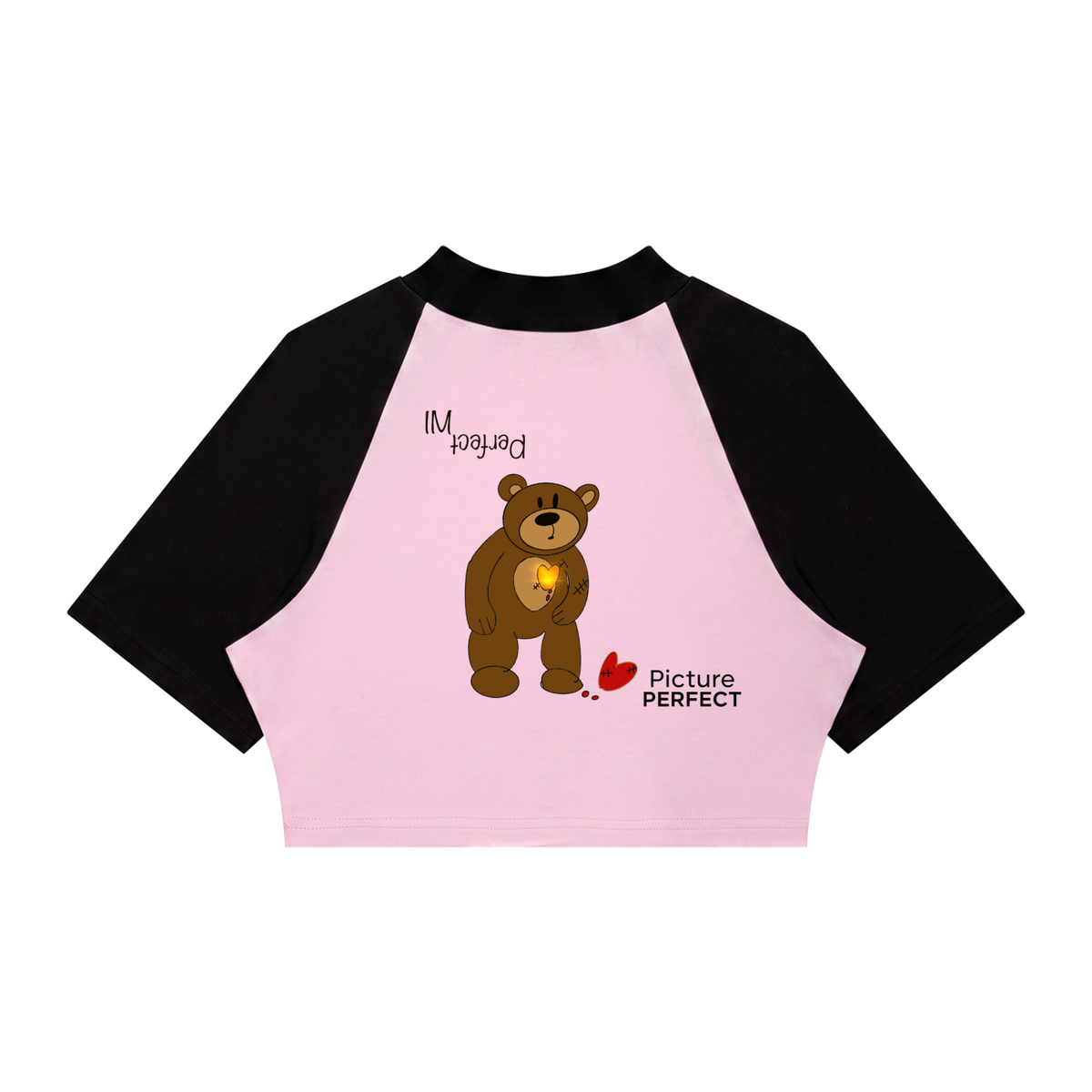 I'm Perfect, Women’s Color Block Raglan Crop T-Shirt