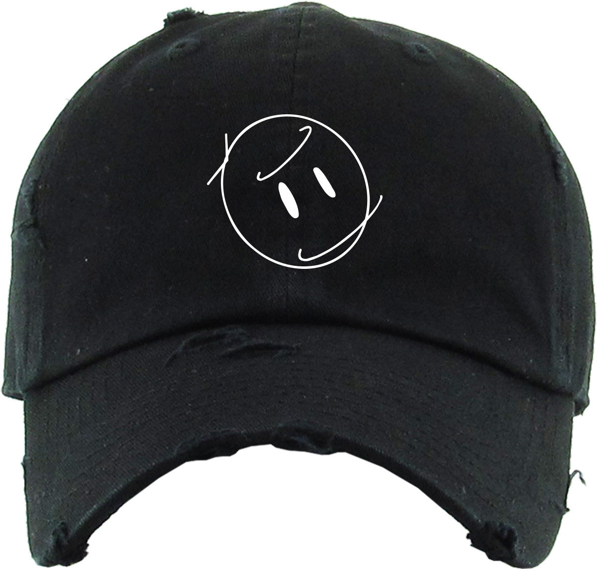 Mood swings distressed hat