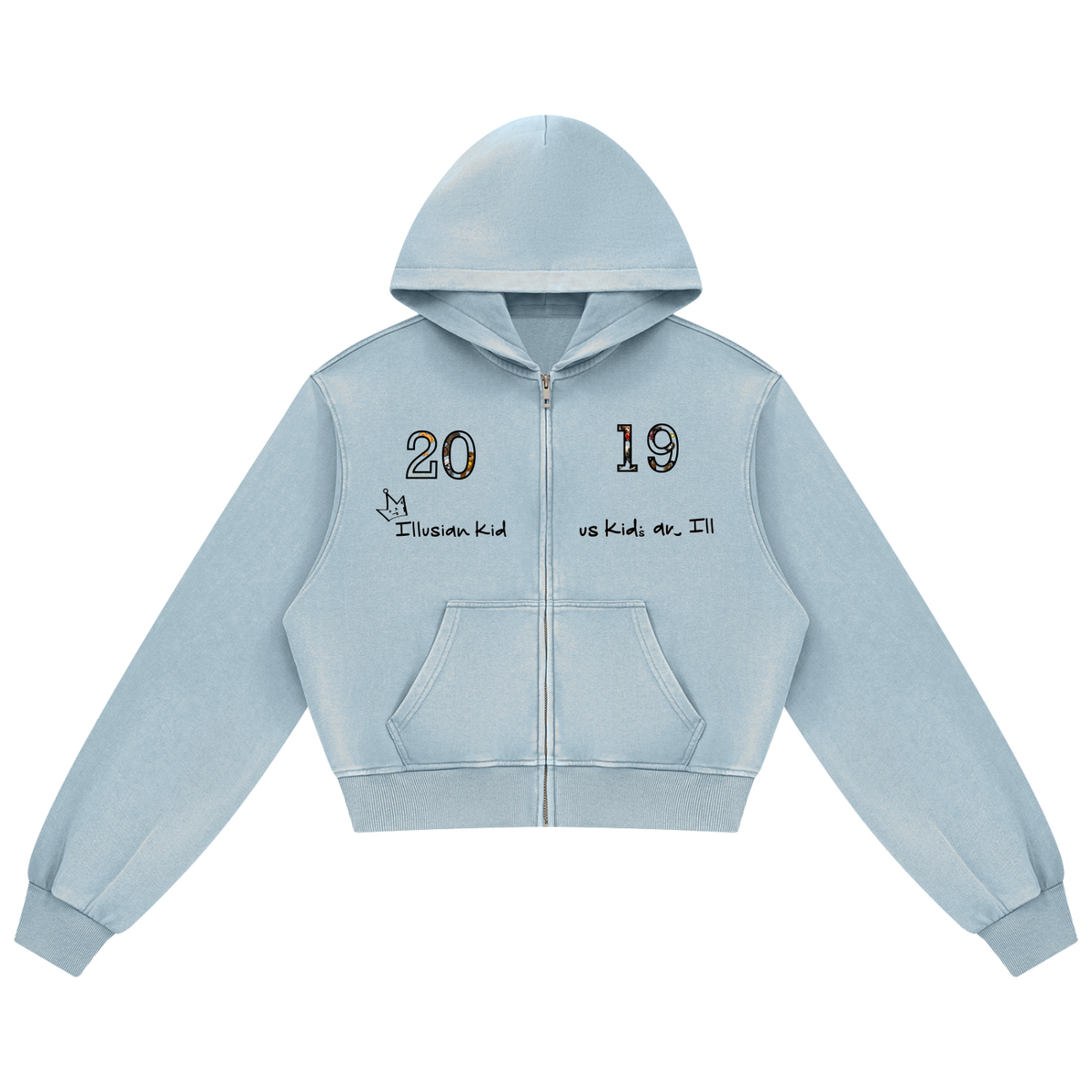 2019 Illusian Kid, Women's Mineral Wash Full Zip Hoodie