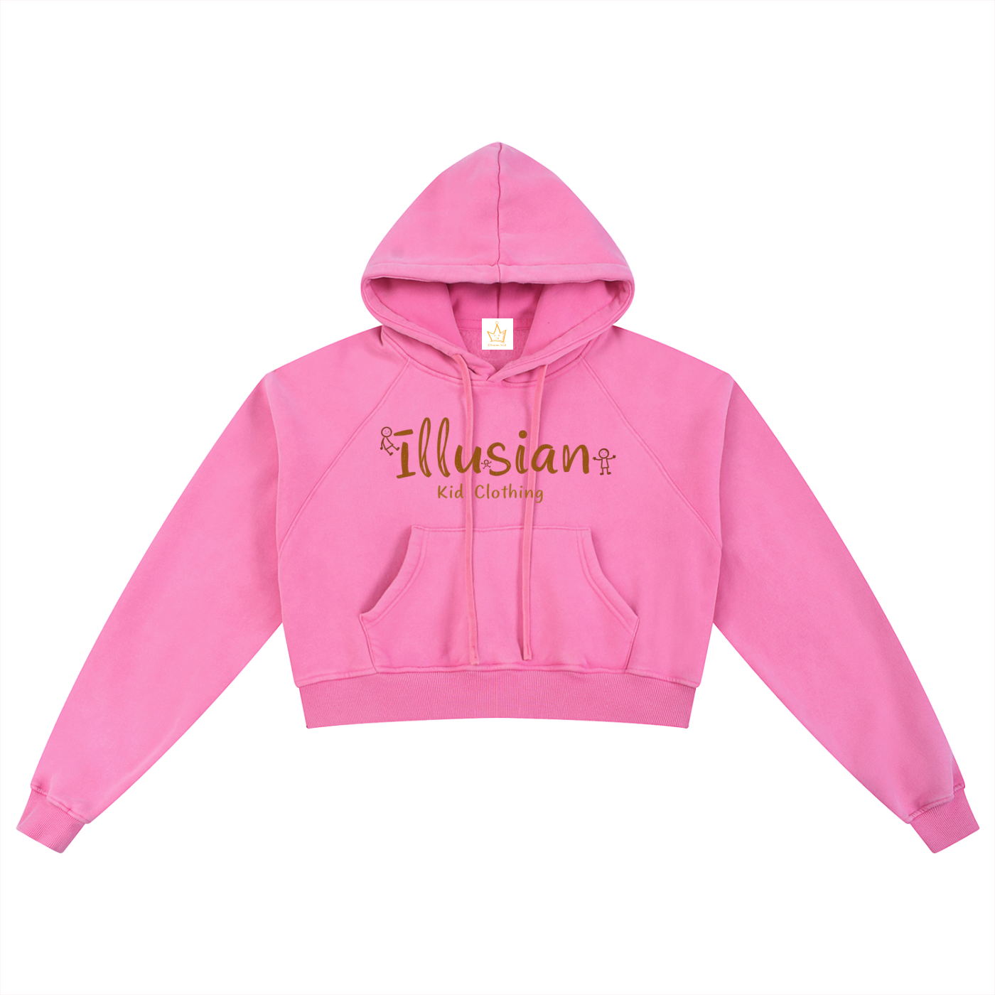 Where The Ill Kids Hang, Women's Snow Washed Cropped Hoodie
