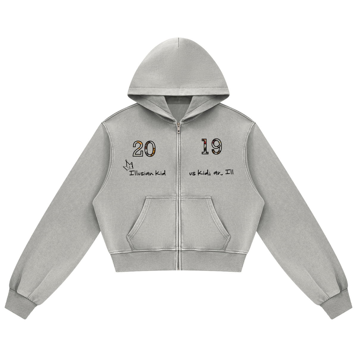2019 Illusian Kid, Women's Mineral Wash Full Zip Hoodie