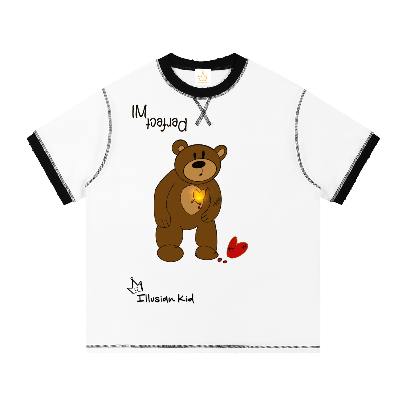 Perfect Imperfection, Contrast-Stitched Cotton T-Shirt
