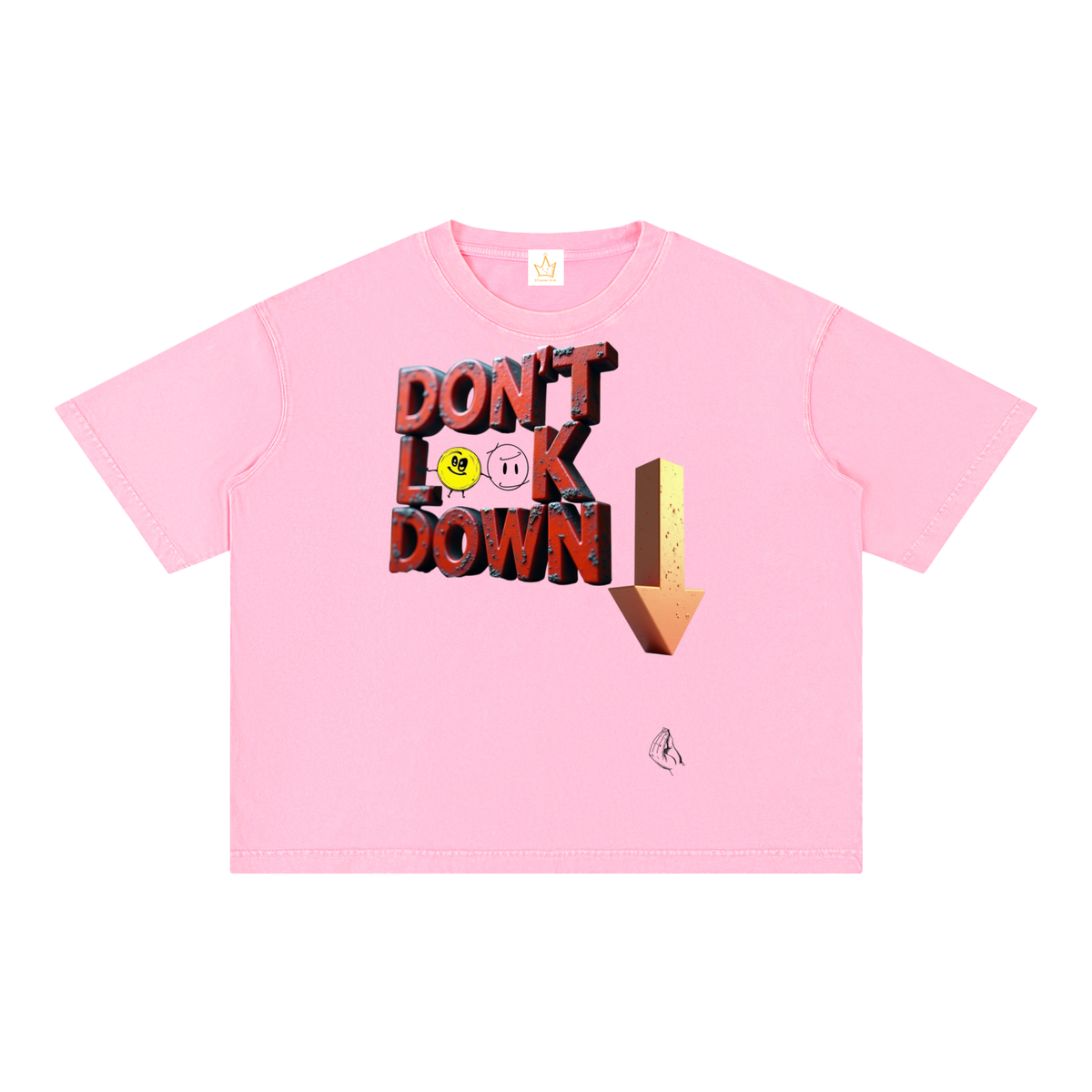 Don't Look Down, Life Is Great, Mineral Wash Boxy Cotton T-Shirt
