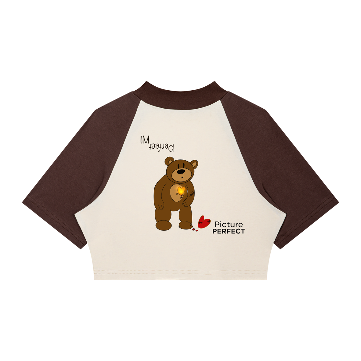 I'm Perfect, Women’s Color Block Raglan Crop T-Shirt