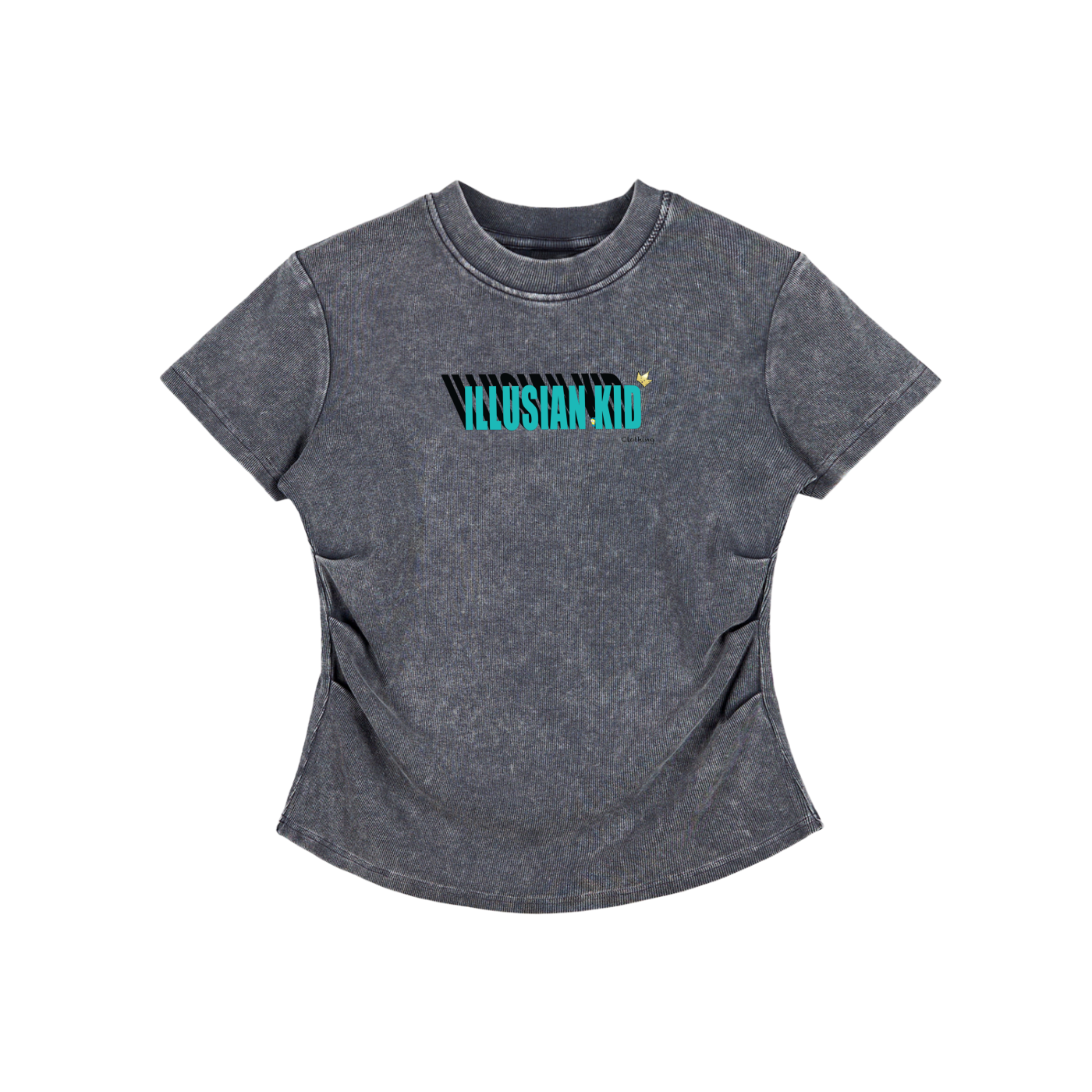 Illusian Kid Shadow Lettering, Women's Bodycon T-Shirt