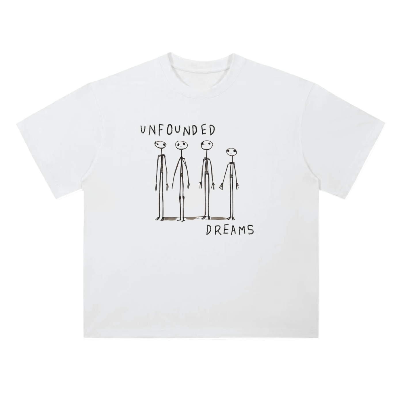 Unfounded Dreams T-Shirt, Eyesore Lettering, Drop Shoulder Cotton T-Shirt