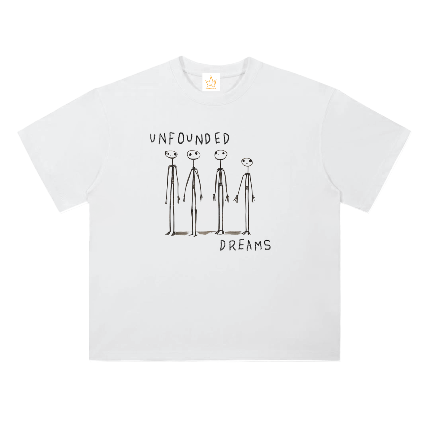 Unfounded Dreams T-Shirt, Eyesore Lettering, Drop Shoulder Cotton T-Shirt