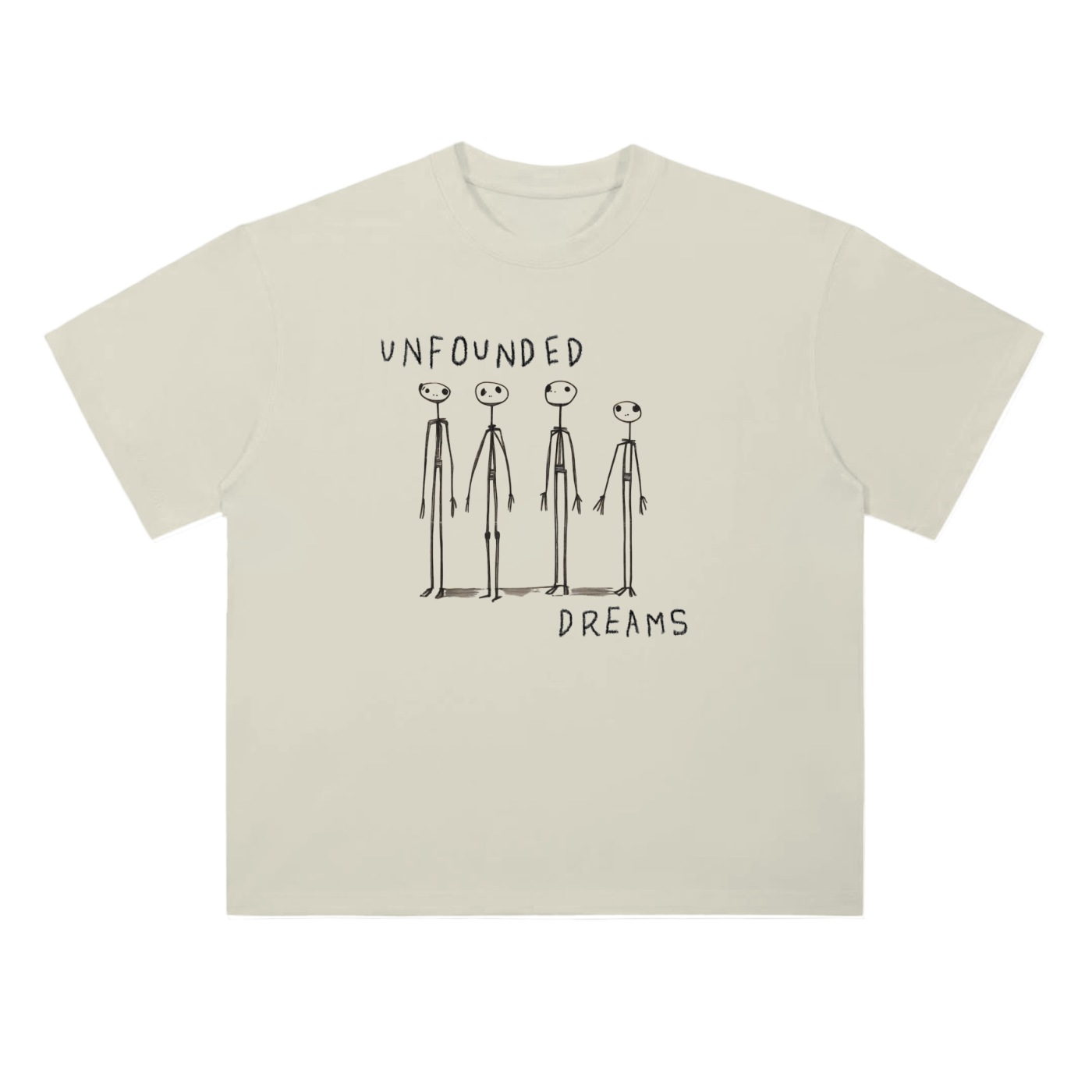 Unfounded Dreams T-Shirt, Eyesore Lettering, Drop Shoulder Cotton T-Shirt