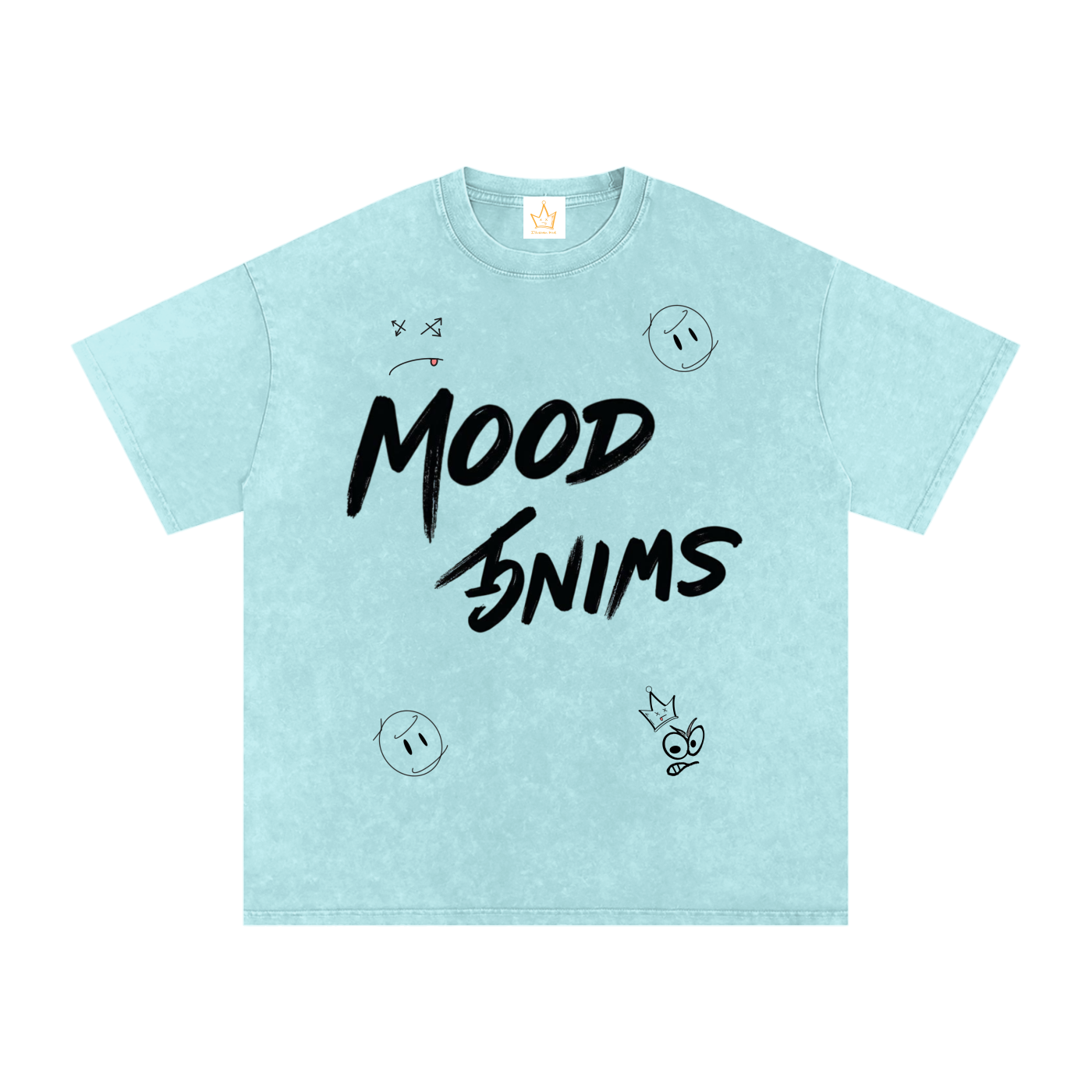 Mood Swing, Snow Washed Oversized Cotton T-Shirt