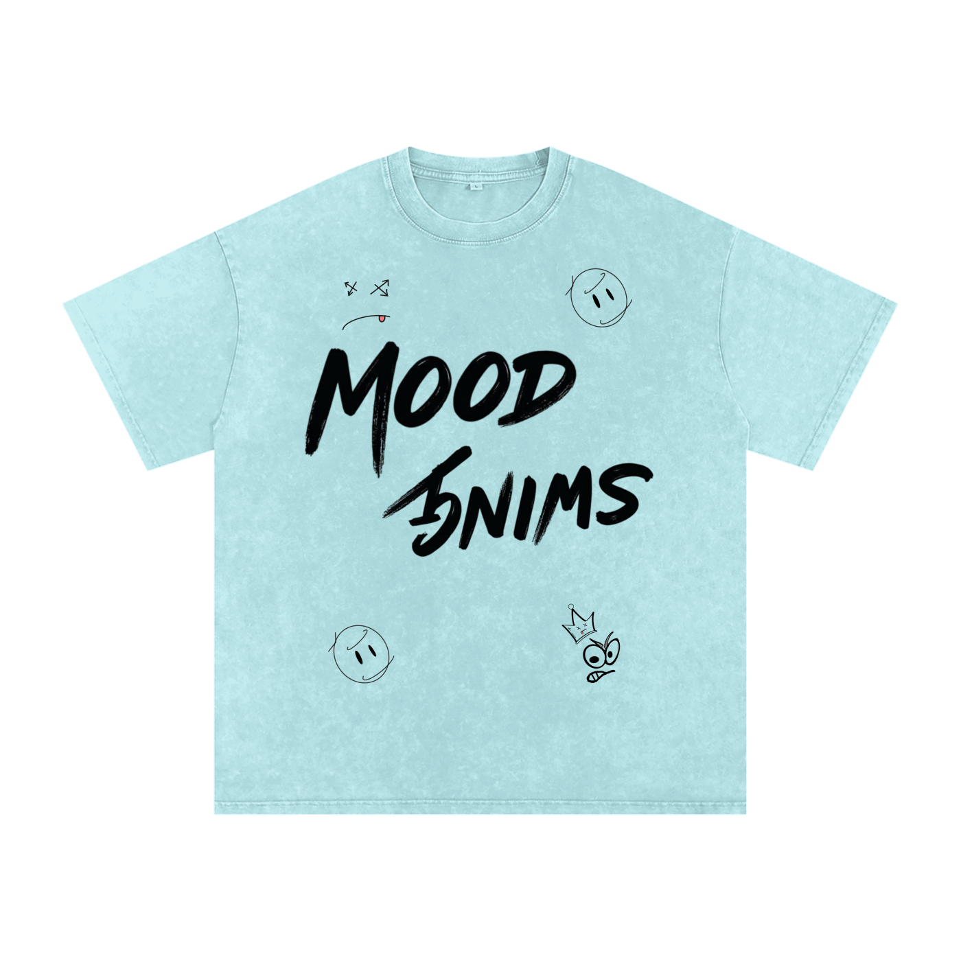Mood Swing, Snow Washed Oversized Cotton T-Shirt