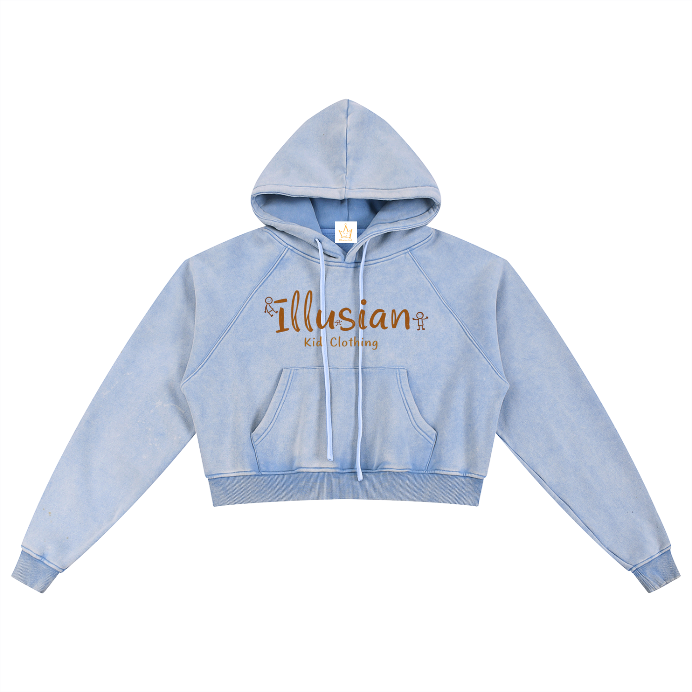 Where The Ill Kids Hang, Women's Snow Washed Cropped Hoodie