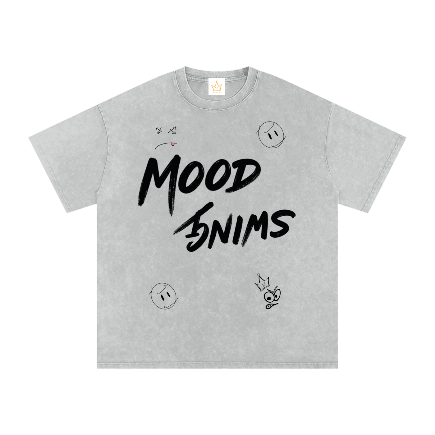 Mood Swing, Snow Washed Oversized Cotton T-Shirt