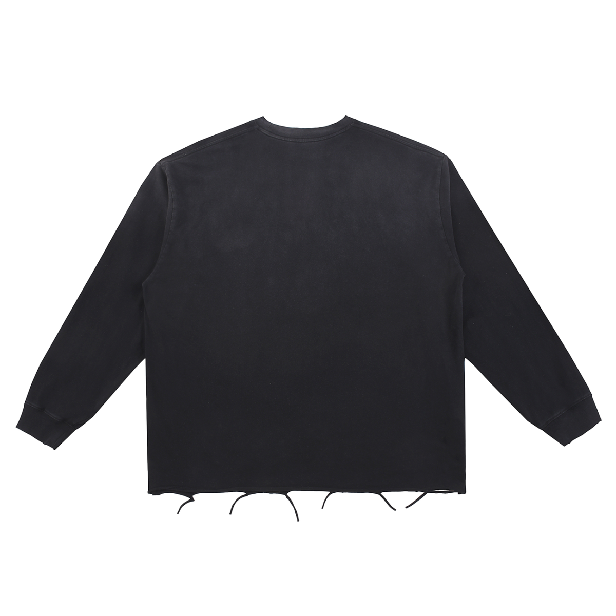 Don't Look Down, Long Sleeve Snow Wash Raw Edge Cotton T-Shirt