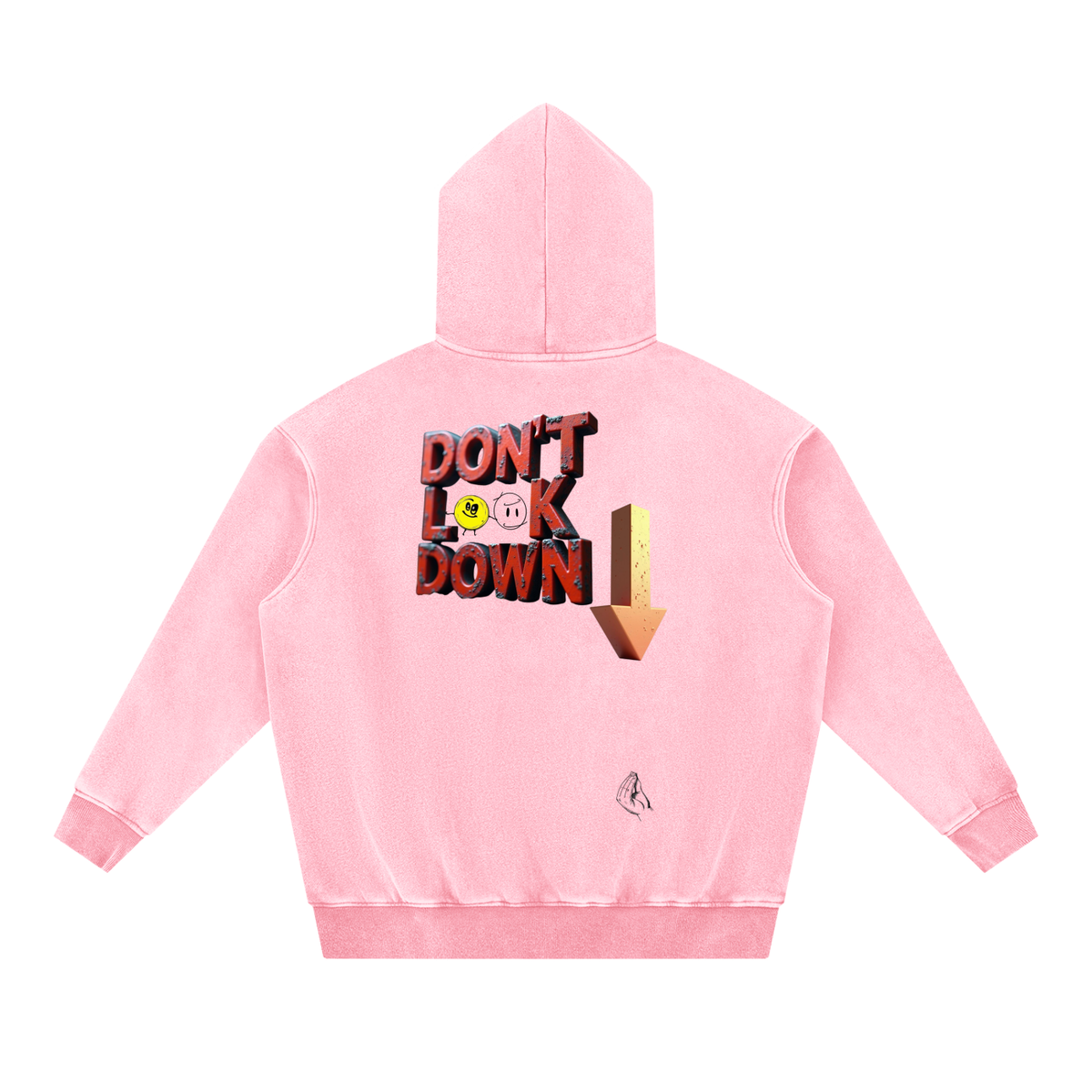 Life is Electrifying, Don't Look Down, Snow Wash Fleece Oversize Hoodie