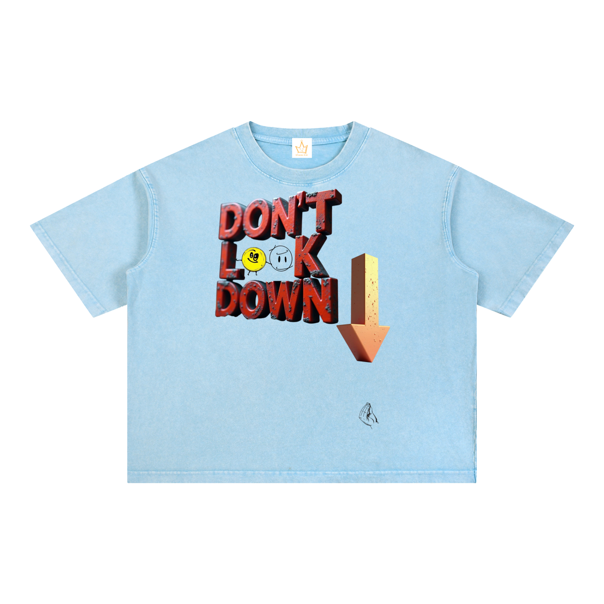 Don't Look Down, Life Is Great, Mineral Wash Boxy Cotton T-Shirt