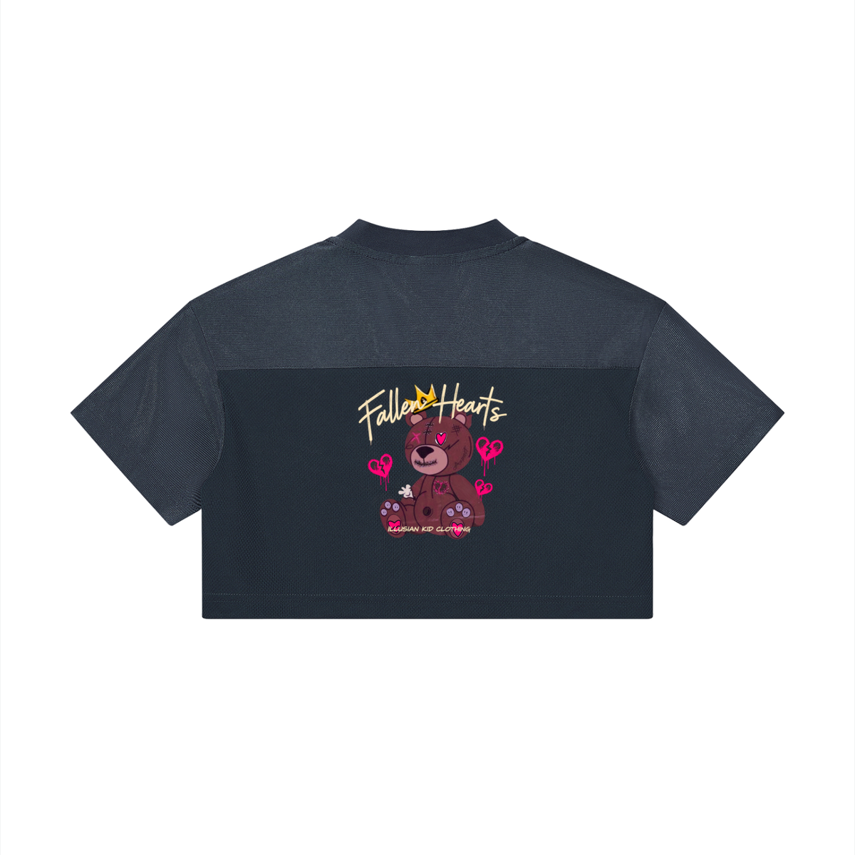 Fallen Hearts, Lifted Crown, Women’s Cropped Paneled V-Neck Jersey