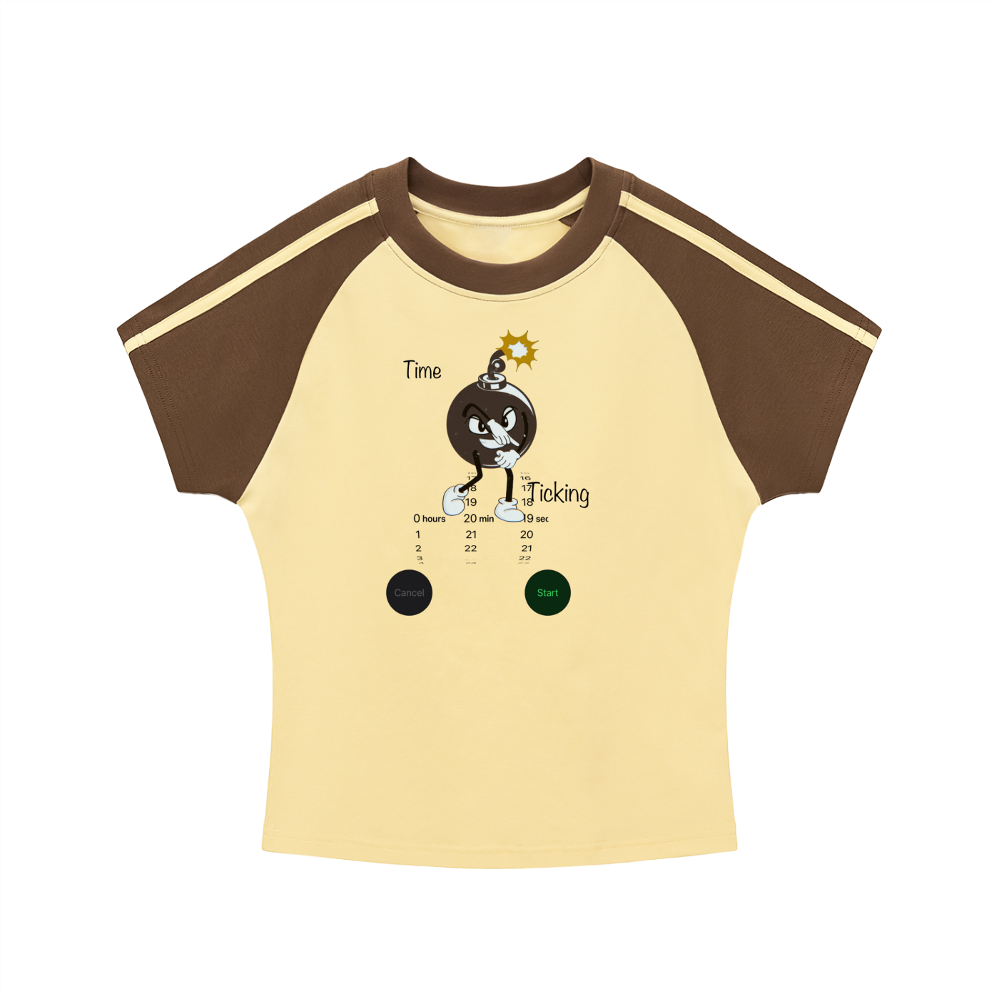 Time Ticking Stripes Women's Bodycon Raglan  Sleeve T-Shirt