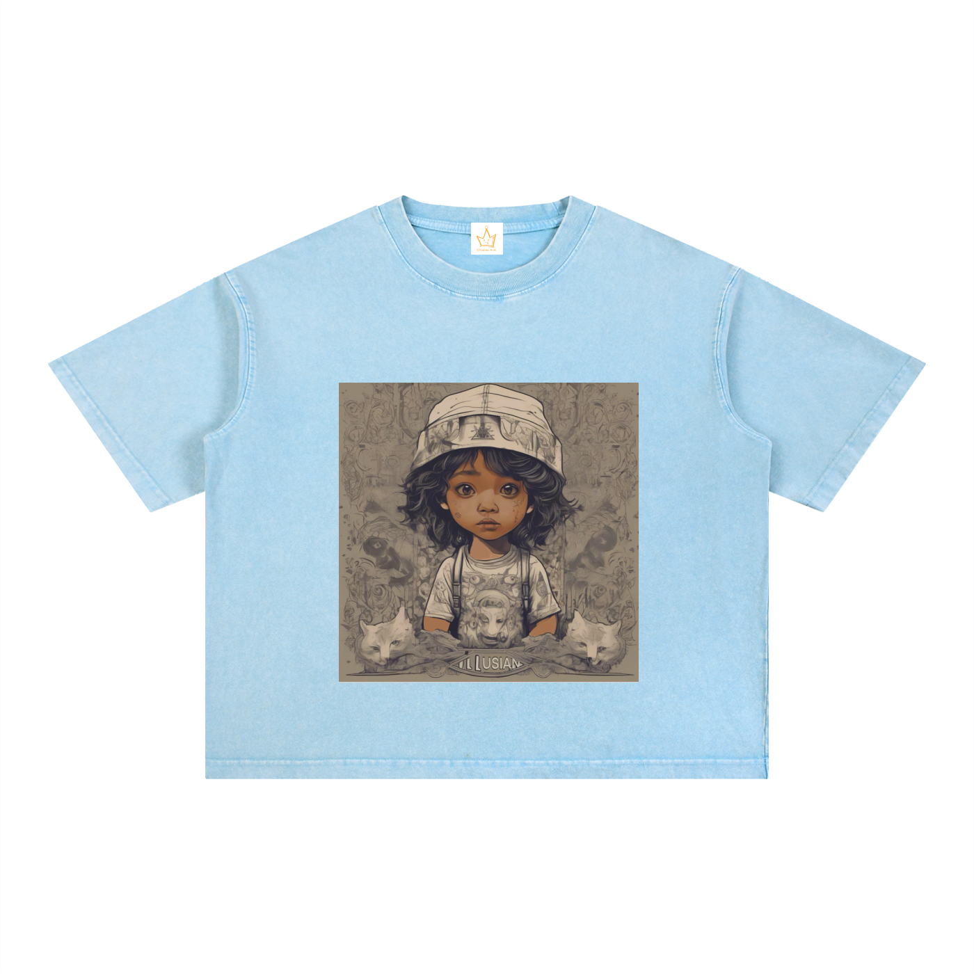 Dreamer, Illusian Kid Mineral Wash Boxy Cotton T-Shirt
