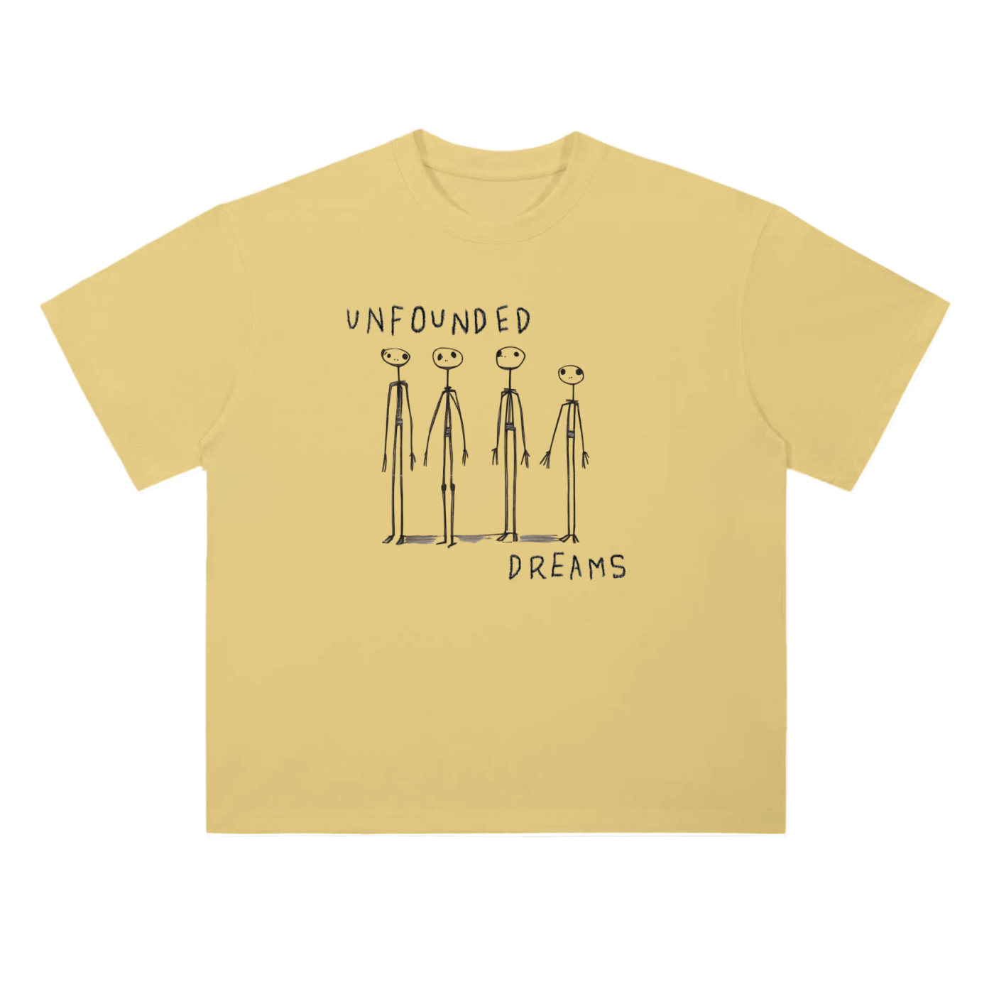 Unfounded Dreams T-Shirt, Eyesore Lettering, Drop Shoulder Cotton T-Shirt