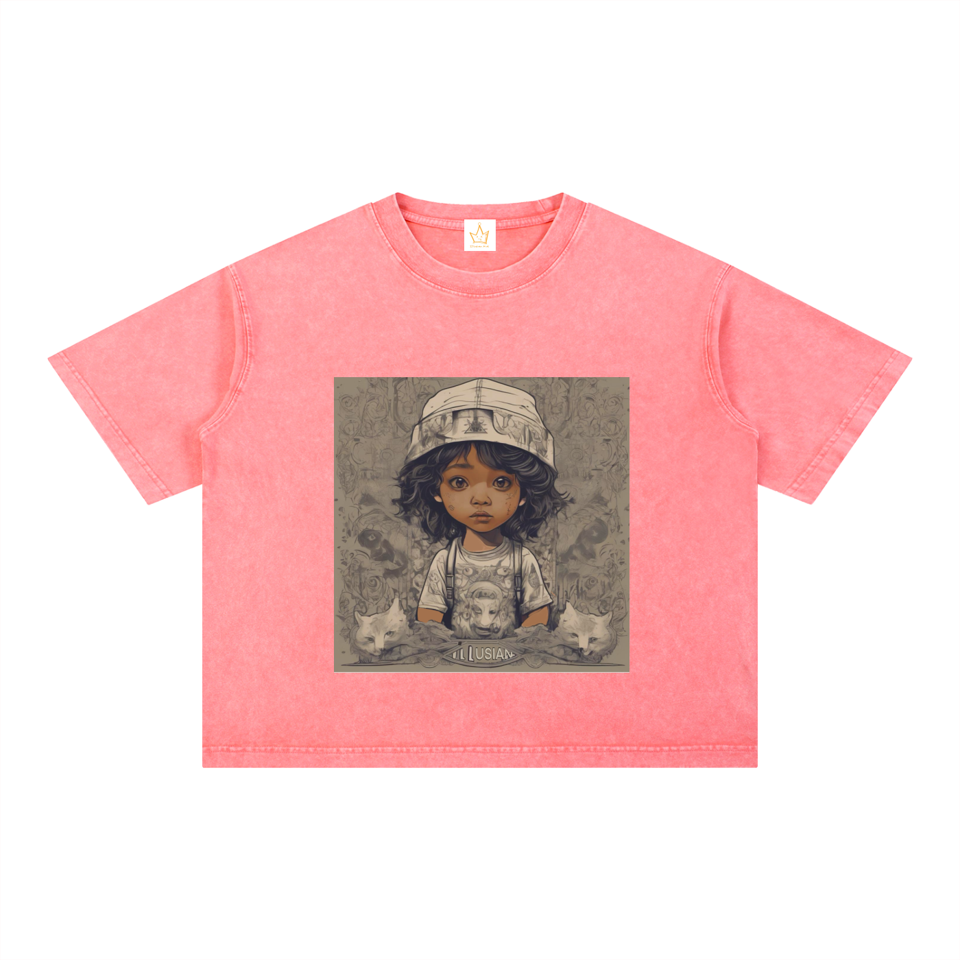 Dreamer, Illusian Kid Mineral Wash Boxy Cotton T-Shirt