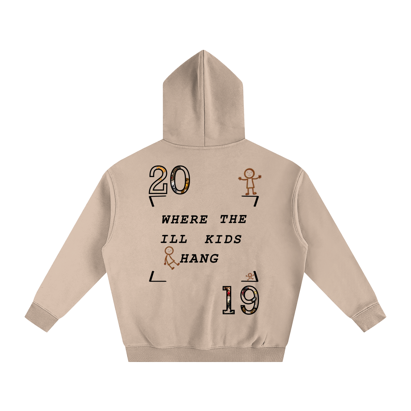 Where The Ill Kids Hang, Oversize Fleeced Hoodie