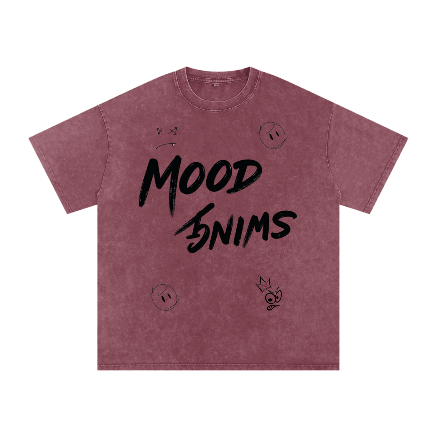 Mood Swing, Snow Washed Oversized Cotton T-Shirt