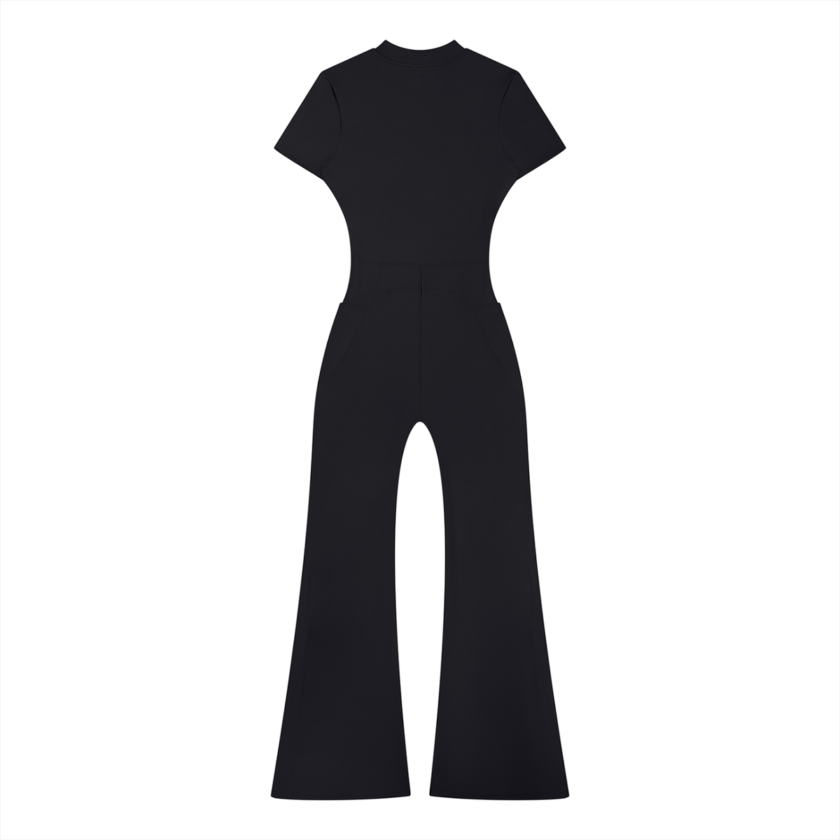 IKC, Women’s Tight Flared Leg Quarter-Zip Jumpsuit