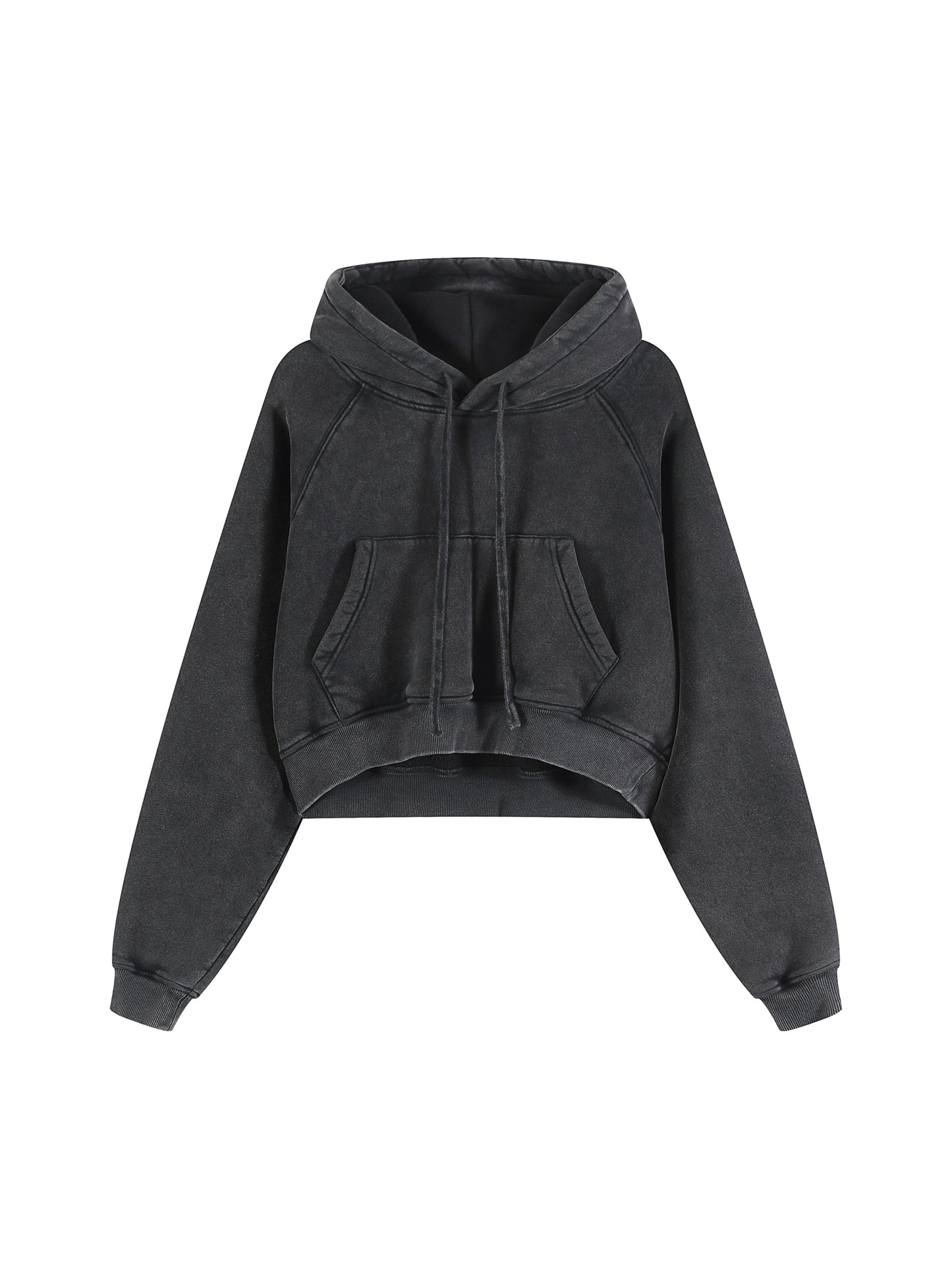 Where The Ill Kids Hang, Women's Snow Washed Cropped Hoodie