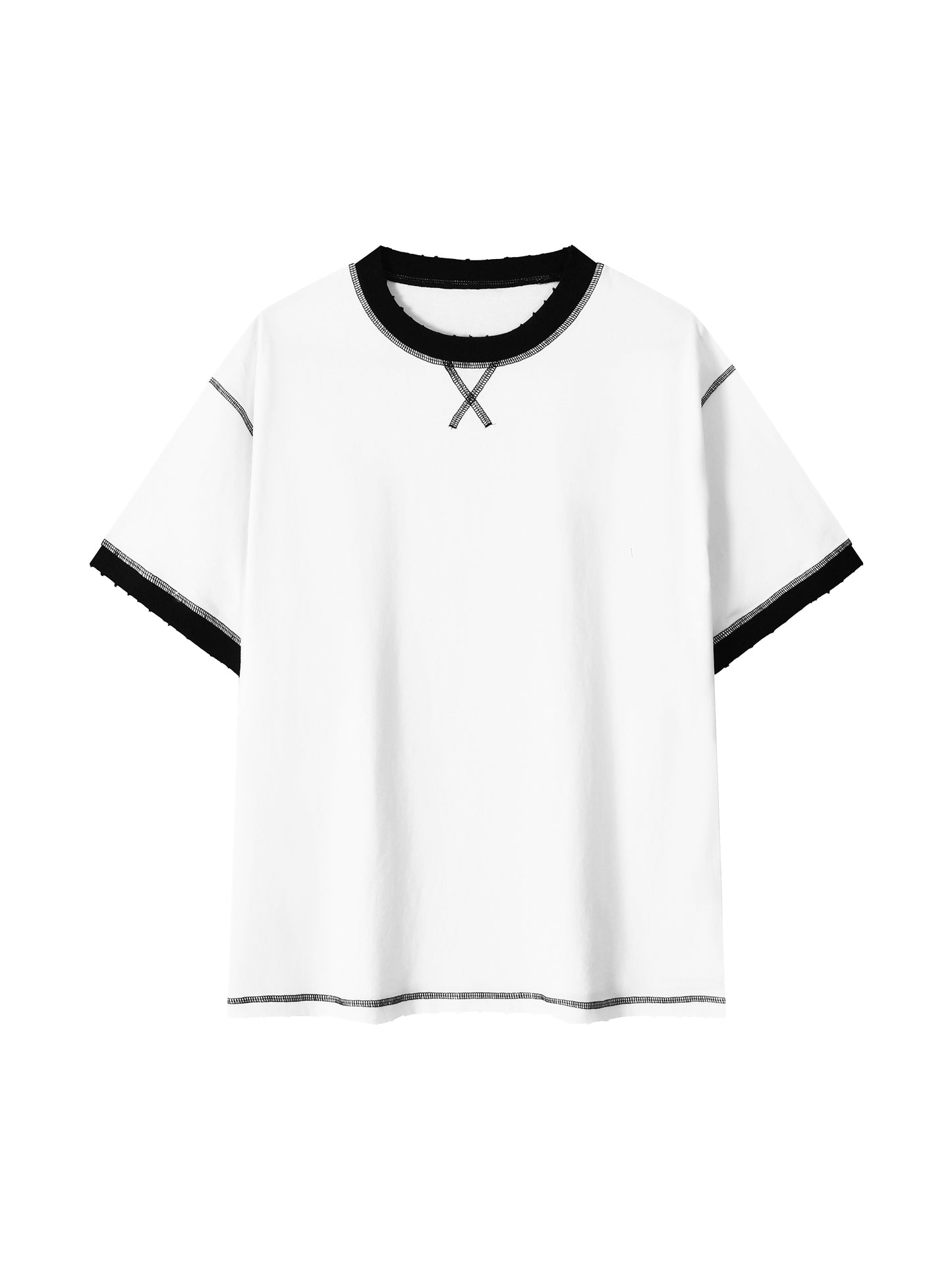 Perfect Imperfection, Contrast-Stitched Cotton T-Shirt